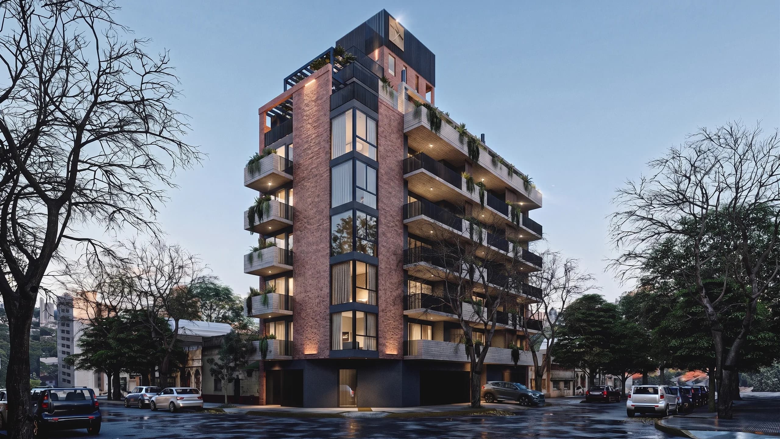 Dimora Cafferata — render exterior del edificio